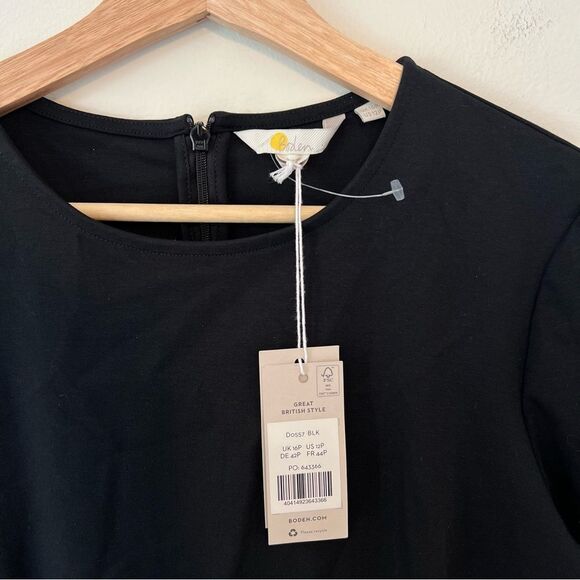 Boden Black Column Midi Dress NEW Size 12 Petite Long Sleeve - Picture 8 of 11